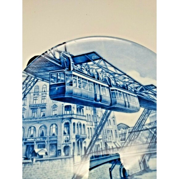 Furstenberg Flow Blue plate 9 3/4" - Wuppertal -Suspension railway around 1910 - Picture 2 of 8